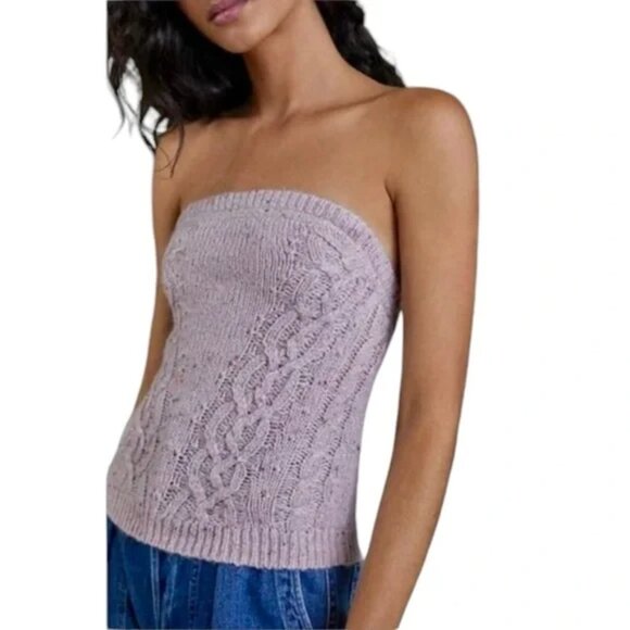 MAEVE by ANTHROPOLOGIE Hera Knit Sweater Sleeveless Tube Top Lilac S - Picture 1 of 6